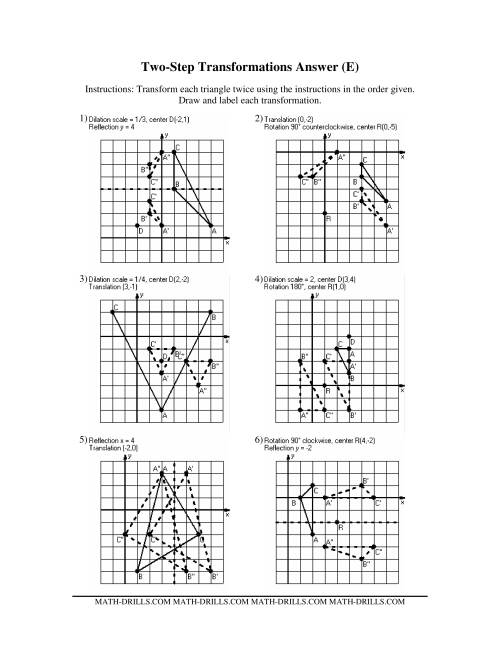 The Two-Step Transformations (Old Version) (E) Math Worksheet Page 2