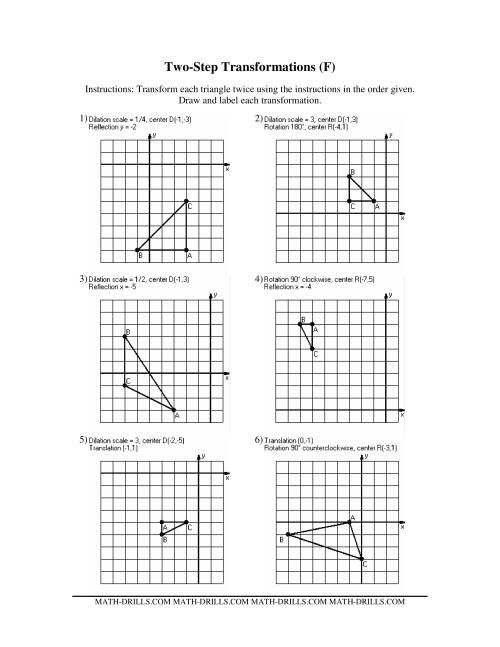 The Two-Step Transformations (Old Version) (F) Math Worksheet