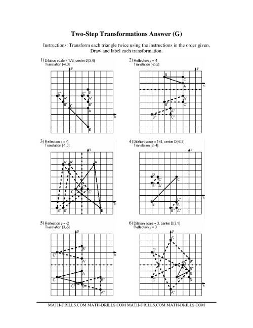 The Two-Step Transformations (Old Version) (G) Math Worksheet Page 2