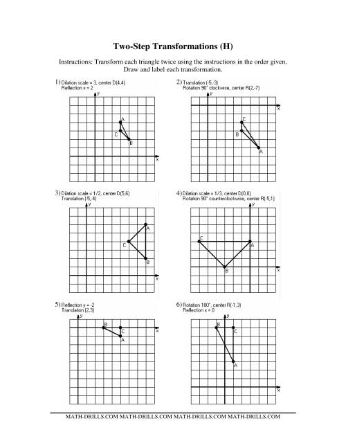The Two-Step Transformations (Old Version) (H) Math Worksheet