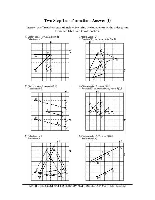The Two-Step Transformations (Old Version) (I) Math Worksheet Page 2