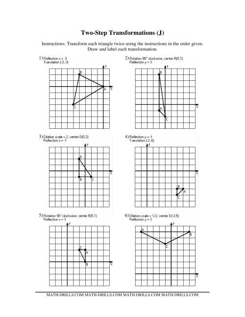 The Two-Step Transformations (Old Version) (J) Math Worksheet