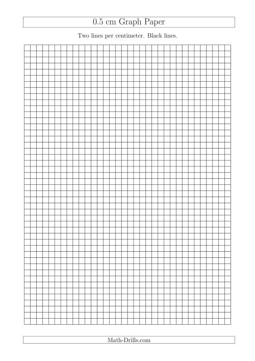 0.5 cm Graph Paper with Black Lines (A4 Size) (A) Graph Paper