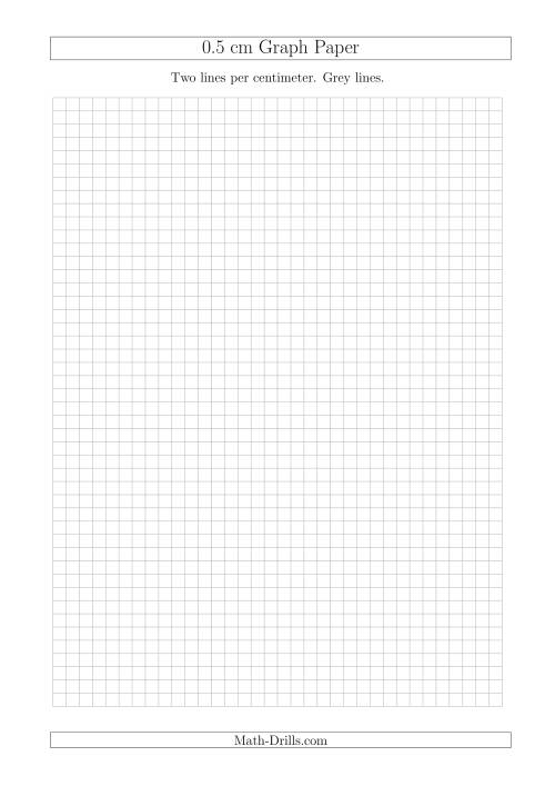 The 0.5 cm Graph Paper with Grey Lines (A4 Size) Math Worksheet
