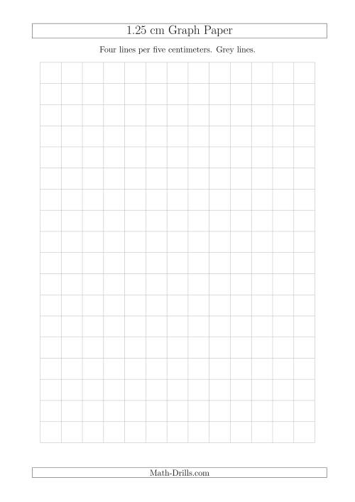 The 1.25 cm Graph Paper with Grey Lines (A4 Size) Math Worksheet