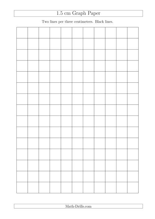 The 1.5 cm Graph Paper with Black Lines (A4 Size) (A) Math Worksheet