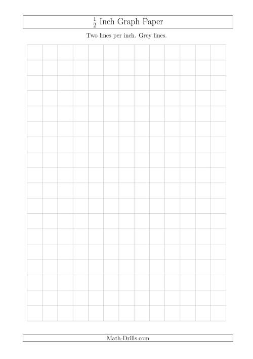 The 1/2 Inch Graph Paper with Grey Lines (A4 Size) Math Worksheet