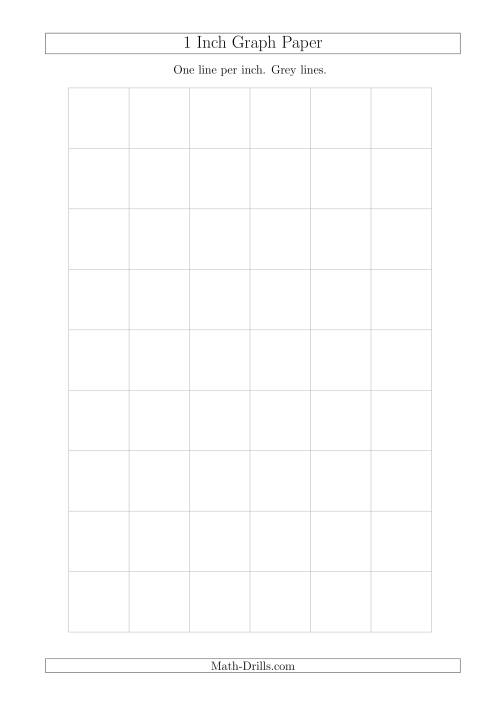 1 Inch Graph Paper with Grey Lines (A4 Size) (Grey)