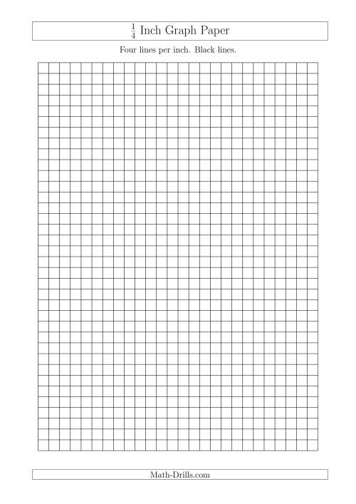 The 1/4 Inch Graph Paper with Black Lines (A4 Size) Math Worksheet