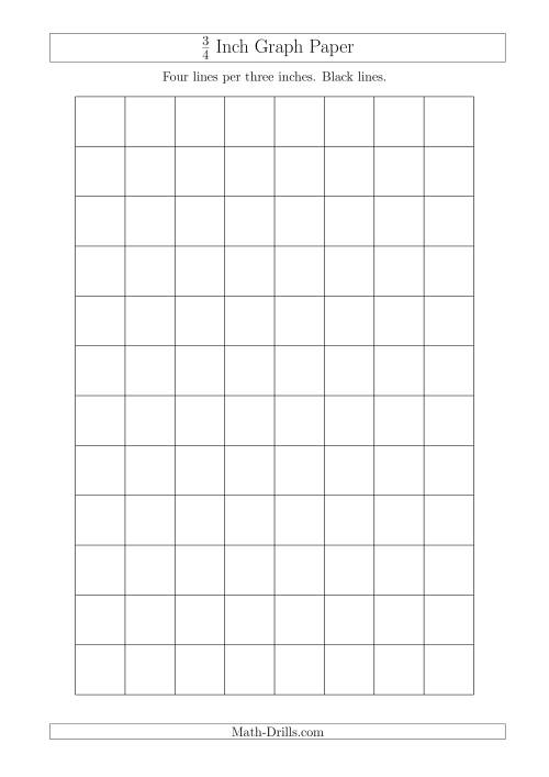 The 3/4 Inch Graph Paper with Black Lines (A4 Size) Math Worksheet