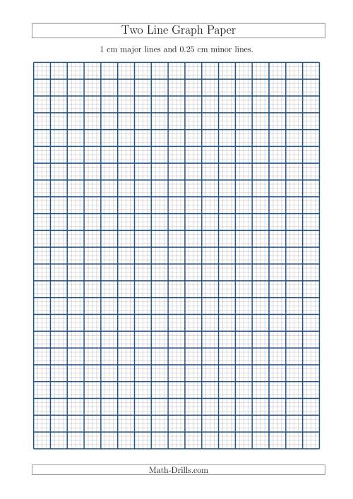 The Two Line Graph Paper with 1 cm Major Lines and 0.25 cm Minor Lines (A4 Size) (A) Math Worksheet