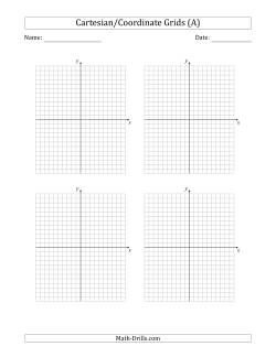 4 Per Page Cartesian/Coordinate Grids with No Scale