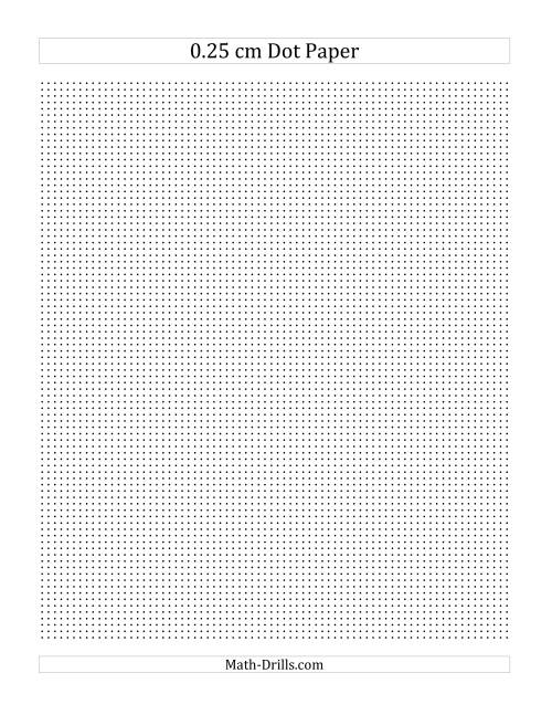 The 0.25 cm Dot Paper (All) Math Worksheet