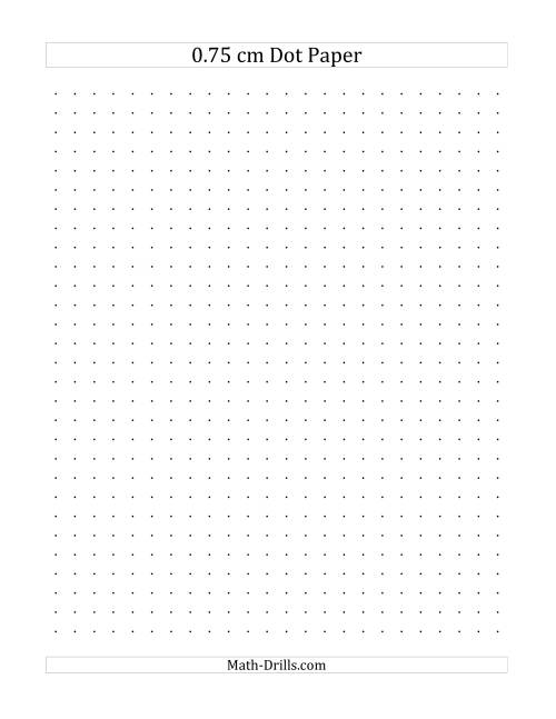 The 0.75 cm Dot Paper (A) Math Worksheet