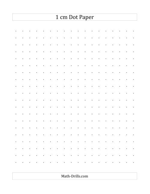 The 1 cm Dot Paper (All) Math Worksheet