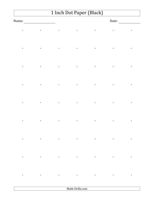 The 1 Inch Dot Paper (Black) Math Worksheet