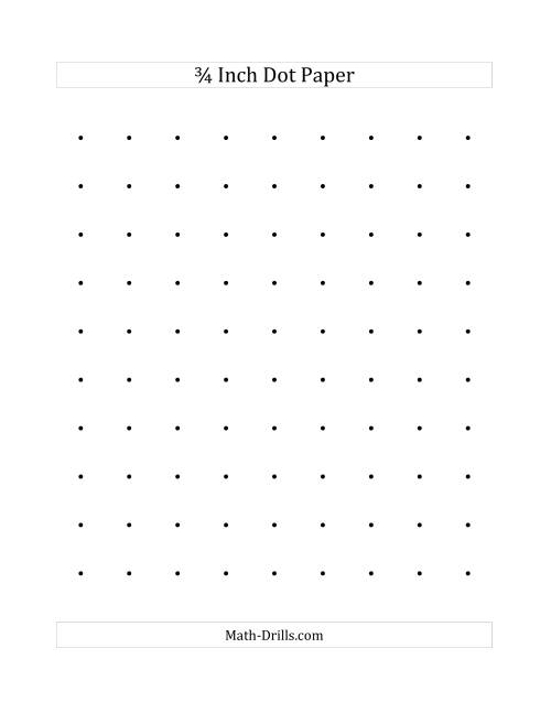 The 3/4 Inch Dot Paper (All) Math Worksheet