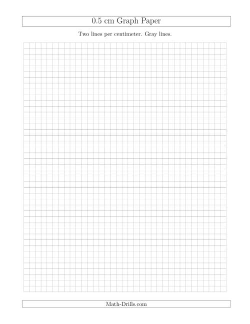 The 0.5 cm Graph Paper with Gray Lines Math Worksheet