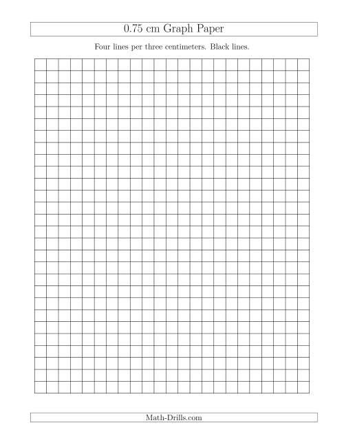 The 0.75 cm Graph Paper with Black Lines (A) Math Worksheet