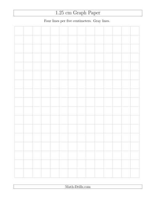 The 1.25 cm Graph Paper with Gray Lines Math Worksheet