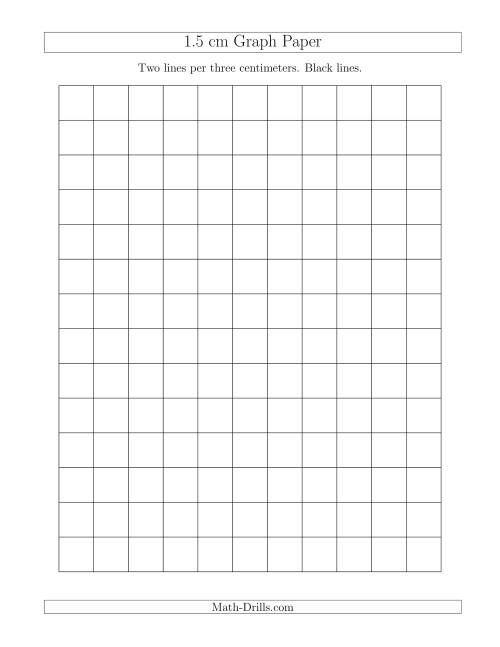 The 1.5 cm Graph Paper with Black Lines (A) Math Worksheet