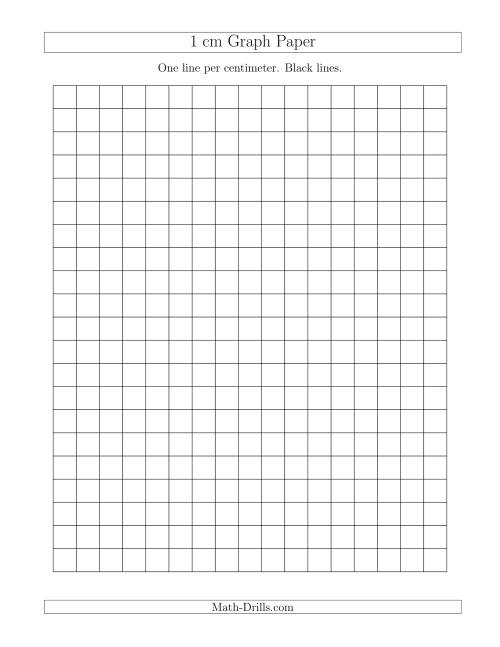 The 1 cm Graph Paper with Black Lines (A) Math Worksheet