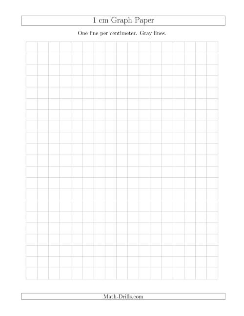 The 1 cm Graph Paper with Gray Lines Math Worksheet