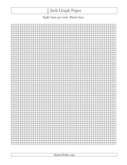 The 1/8 Inch Graph Paper with Black Lines (A) Math Worksheet