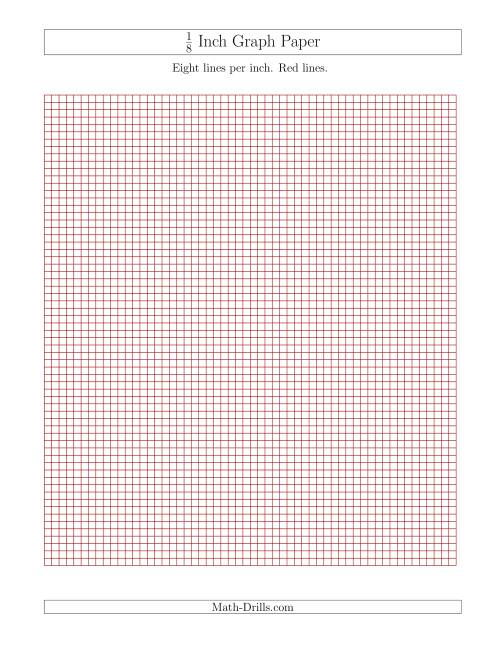 The 1/8 Inch Graph Paper with Red Lines Math Worksheet