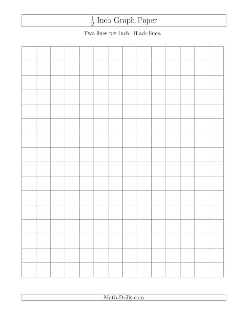 1 2 Inch Graph Paper With Black Lines A 