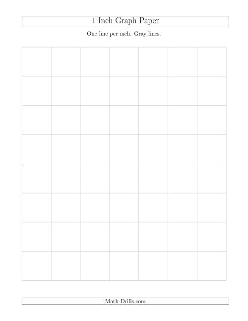 The 1 Inch Graph Paper with Gray Lines Math Worksheet