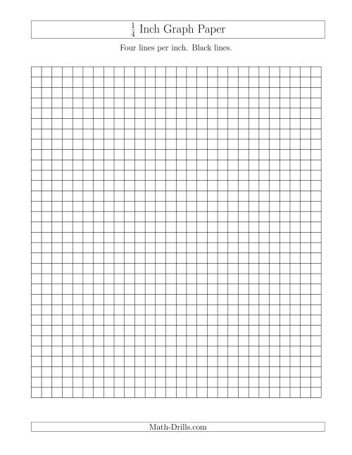The 1/4 Inch Graph Paper with Black Lines (A) Math Worksheet