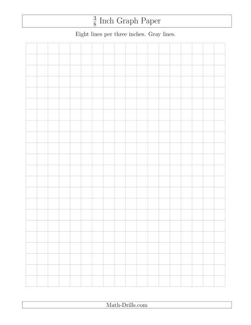 The 3/8 Inch Graph Paper with Gray Lines Math Worksheet