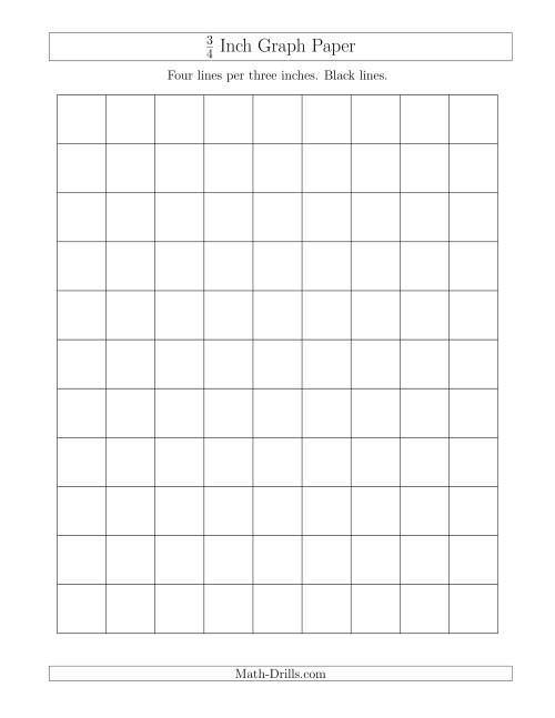 The 3/4 Inch Graph Paper with Black Lines (A) Math Worksheet