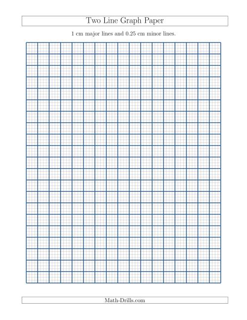 The Two Line Graph Paper with 1 cm Major Lines and 0.25 cm Minor Lines (A) Math Worksheet