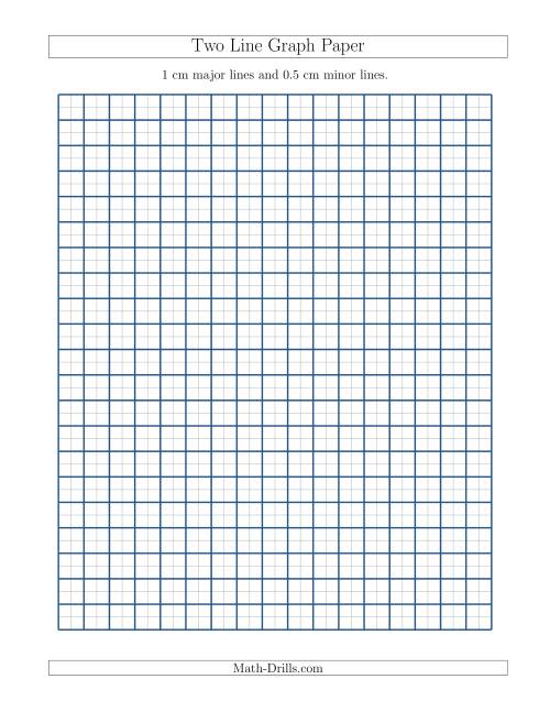 The Two Line Graph Paper with 1 cm Major Lines and 0.5 cm Minor Lines (A) Math Worksheet