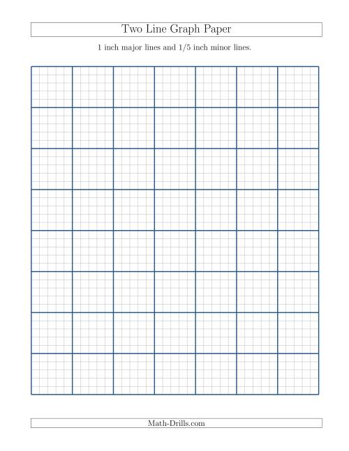 The Two Line Graph Paper with 1 inch Major Lines and 1/5 inch Minor Lines (A) Math Worksheet