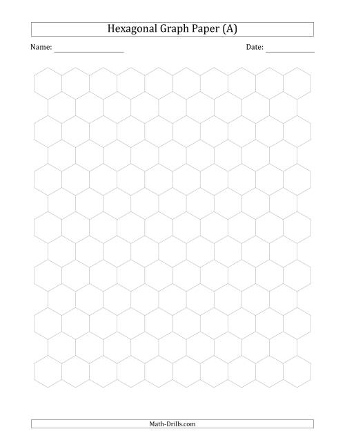 The 1 cm Hexagonal Graph Paper Math Worksheet