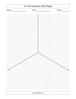0.5 cm Isometric Dot Paper With Axes (Gray Dots; One-Octant)