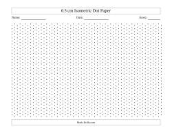 0.5 cm Isometric Dot Paper (Black Dots; Landscape)