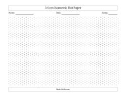 0.5 cm Isometric Dot Paper (Gray Dots; Landscape)