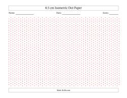 0.5 cm Isometric Dot Paper (Red Dots; Landscape)