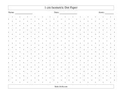 1 cm Isometric Dot Paper (Black Dots; Landscape)