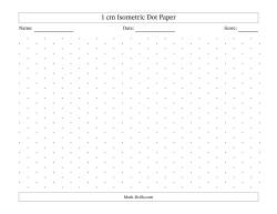 1 cm Isometric Dot Paper (Gray Dots; Landscape)