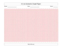0.5 cm Isometric Graph Paper (Red Lines; Landscape)