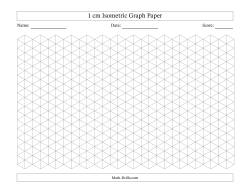 1 cm Isometric Graph Paper (Gray Lines; Landscape)
