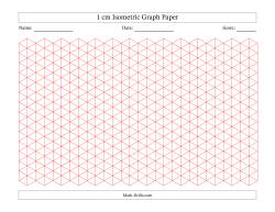 1 cm Isometric Graph Paper (Red Lines; Landscape)