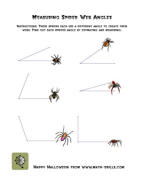 The Measuring Spider Web Angles Math Worksheet