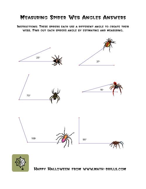 The Measuring Spider Web Angles Math Worksheet Page 2