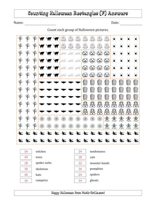 The Counting Halloween Pictures in Rectangular Arrangements in a Rectangle (F) Math Worksheet Page 2